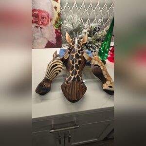 Handcrafted Wooden Giraffe Mask Decor From JAMAICA